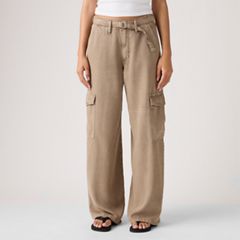 Baggy Dad Cargo TENCEL™ Women's Pants — Drapey Pine Bark Gd - Brown 2