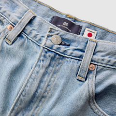 Women's Drop Barrel Jeans — Aqua Marine Made of Japan - Light Wash 10