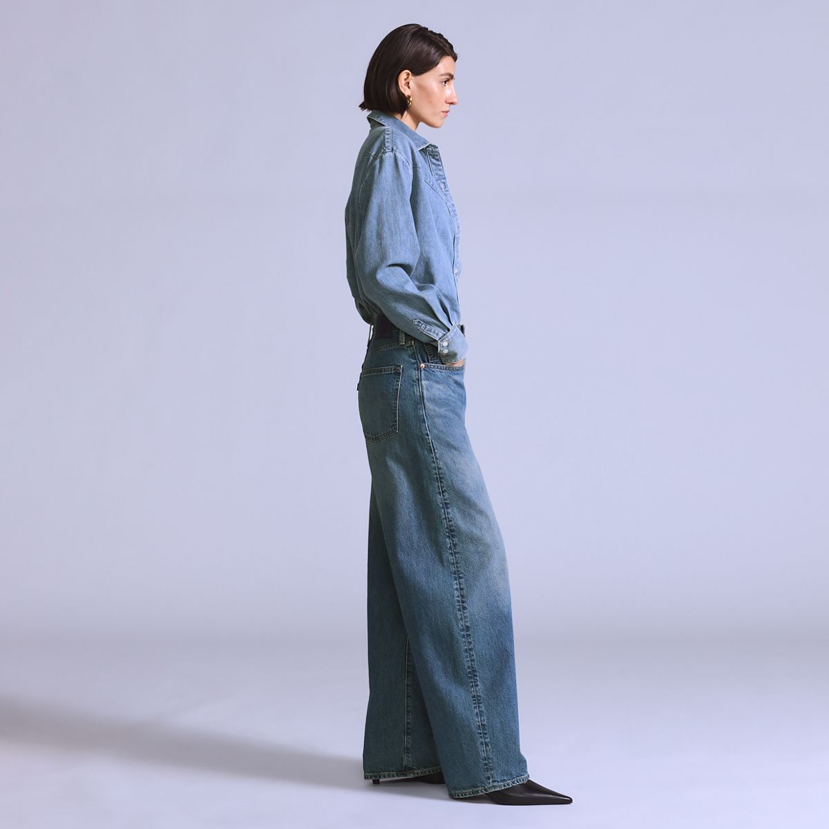 Women's Drop Barrel Jeans — Hinny Made in Japan - Medium Wash