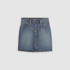 Retro Button Front Skirt — Eight Track - Dark Wash 6