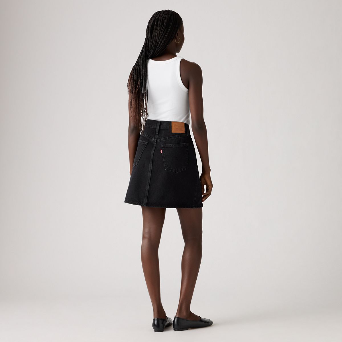 Retro Button Front Skirt — Open Mind - Black