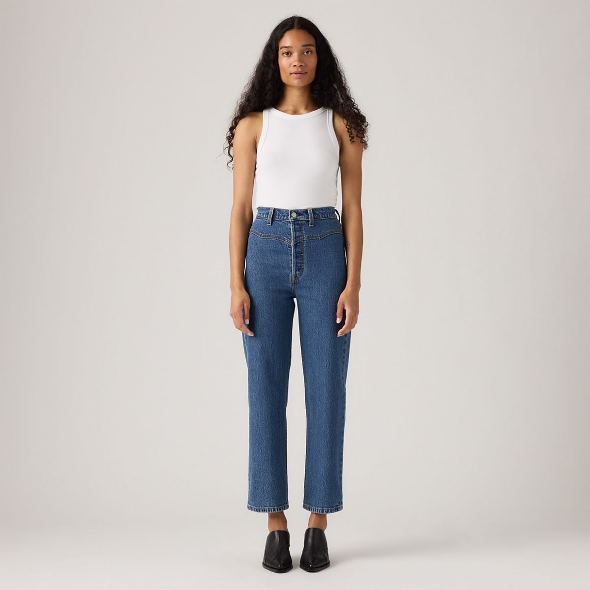 Ribcage Western Yoke Women's Jeans — Valley View Stone - Dark Wash