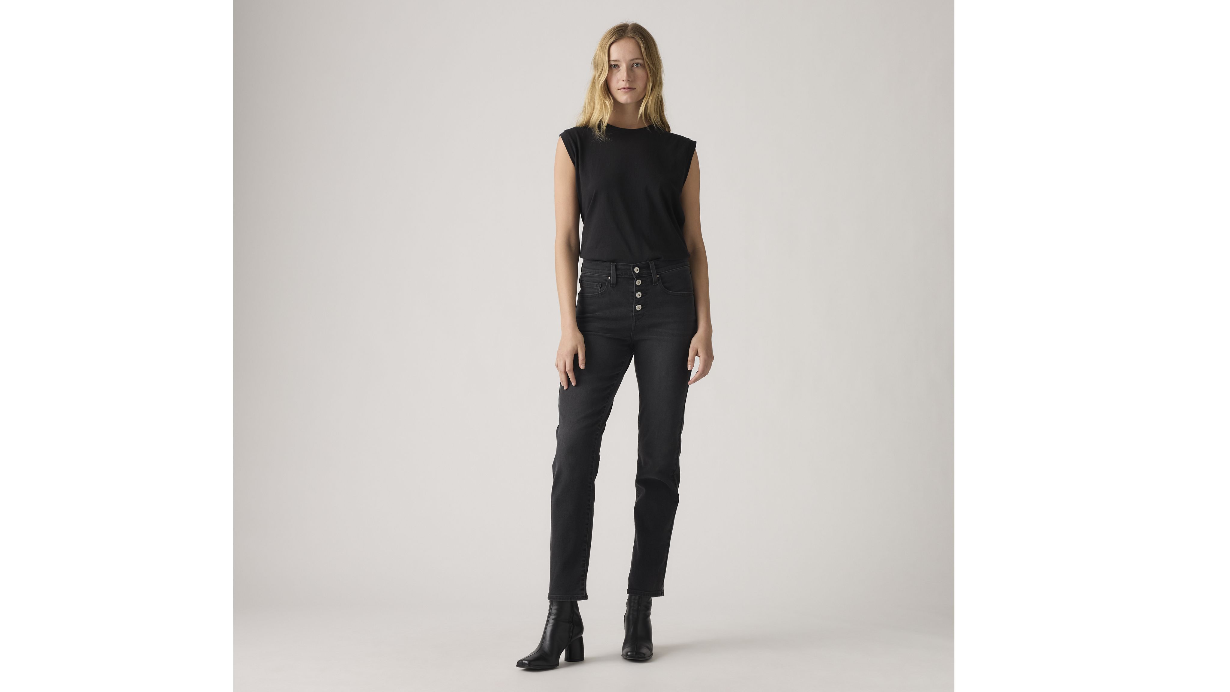 724 High Rise Button Fly Straight Women's Jeans