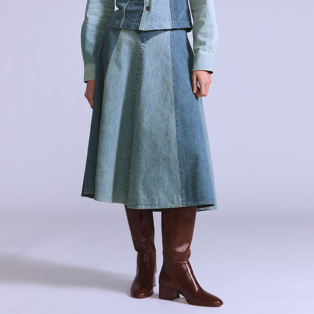 Women's Roper Skirt — Cuetil Made of Japan - Medium Wash