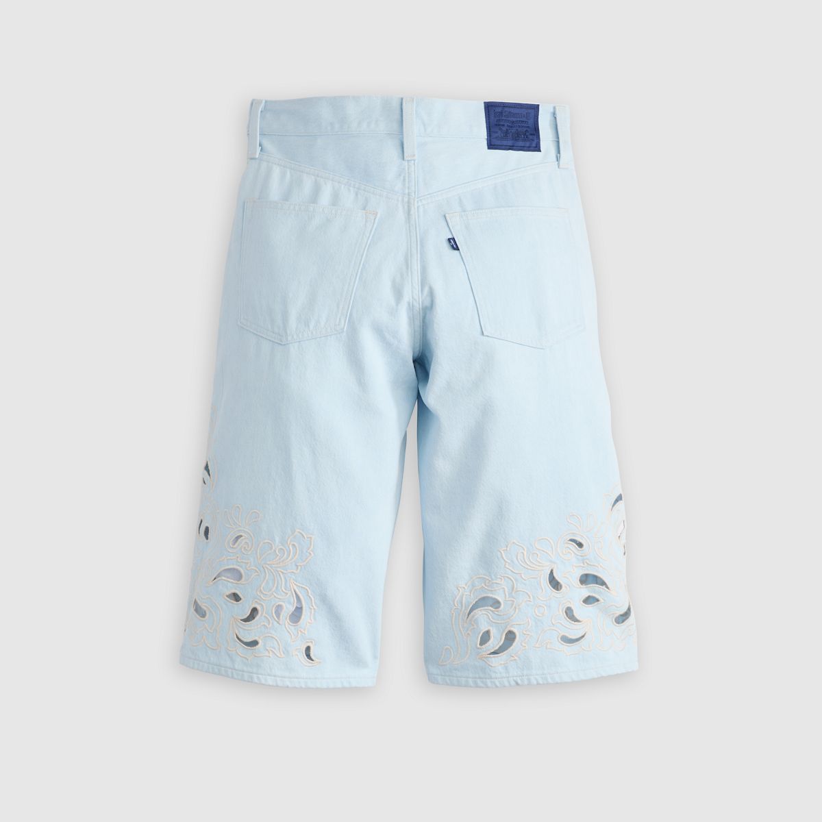 Women's Embroidered Bandit Shorts — Soft Wash Short - Medium Wash