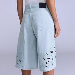 Women's Embroidered Bandit Shorts — Soft Wash Short - Medium Wash 3