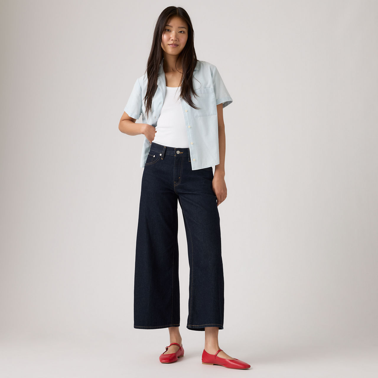 Middy Wide Leg Ankle Jeans 1