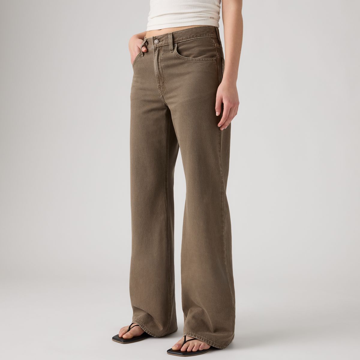 Loose Boot Women's Jeans — Washed Canteen Gd Cl - Brown