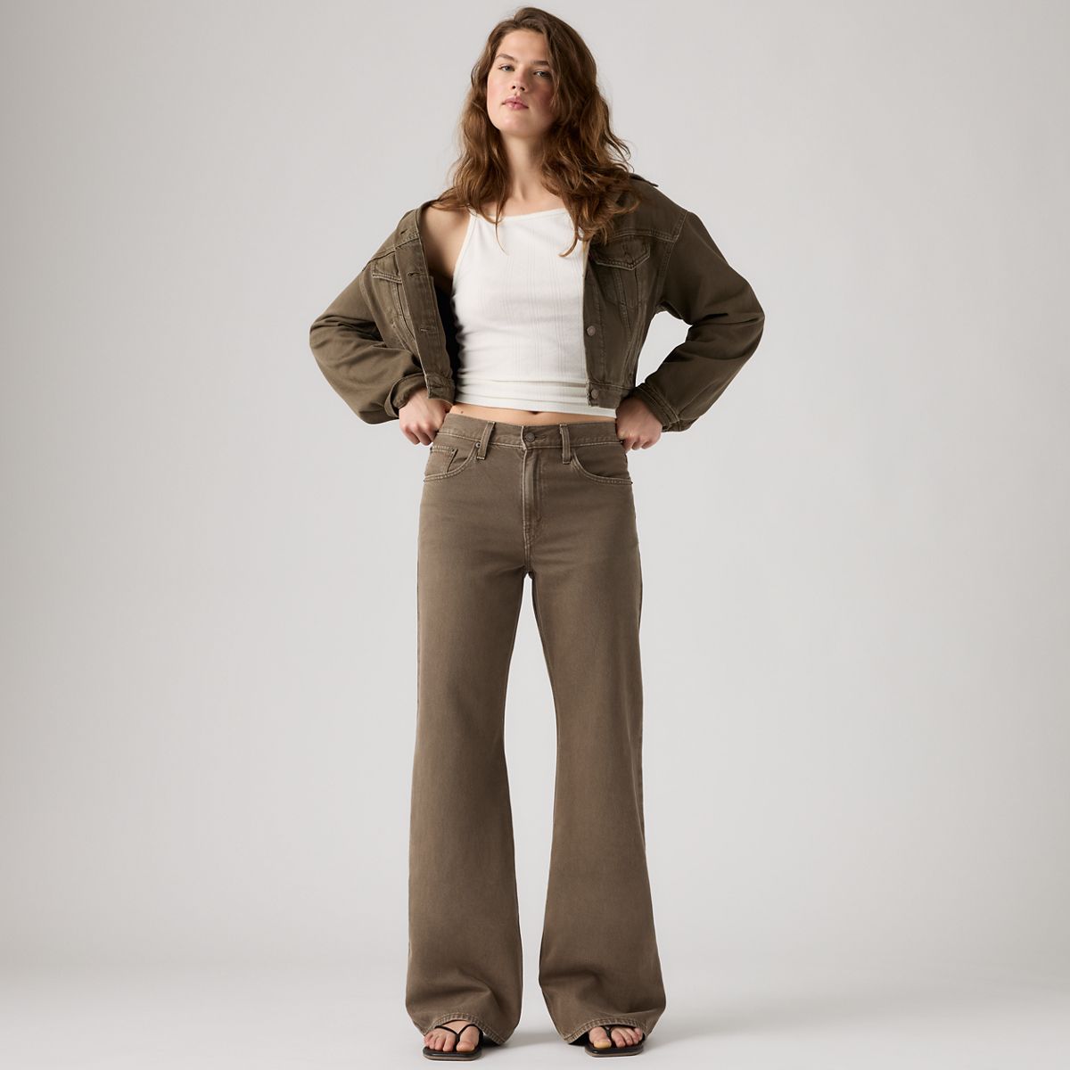 Loose Boot Women's Jeans — Washed Canteen Gd Cl - Brown