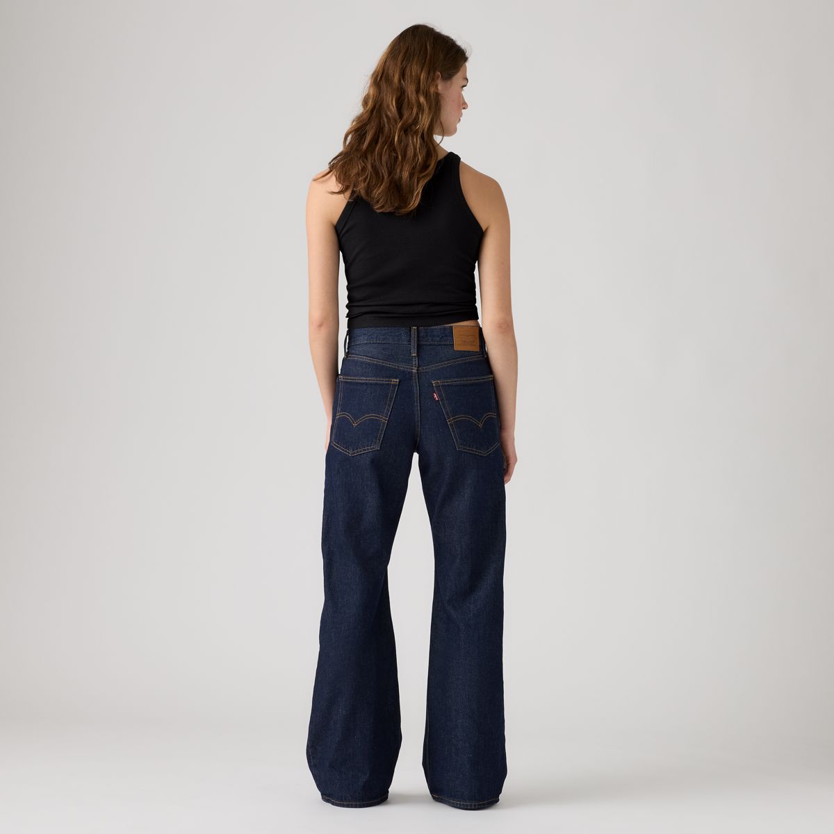 Loose Boot Women's Jeans — Shaded View - Dark Wash