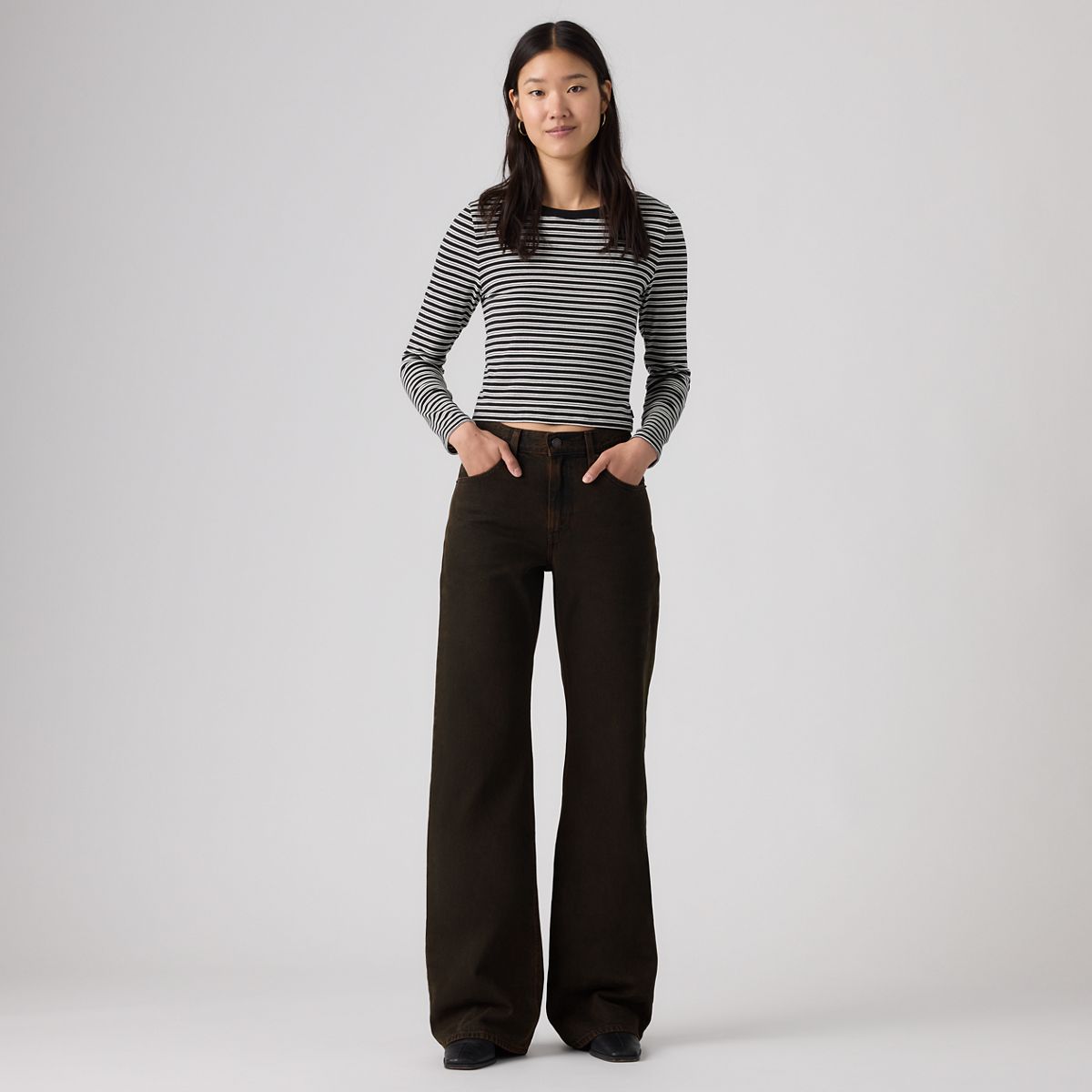 Loose Boot Women's Jeans — Over A Cup Psk - Brown