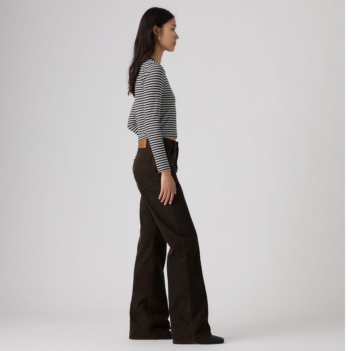 Loose Boot Women's Jeans — Over A Cup Psk - Brown
