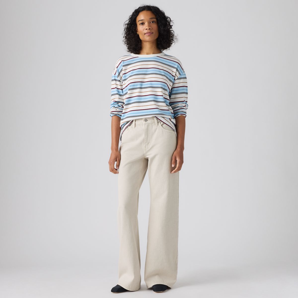 Loose Boot Women's Jeans — To The Bone - White