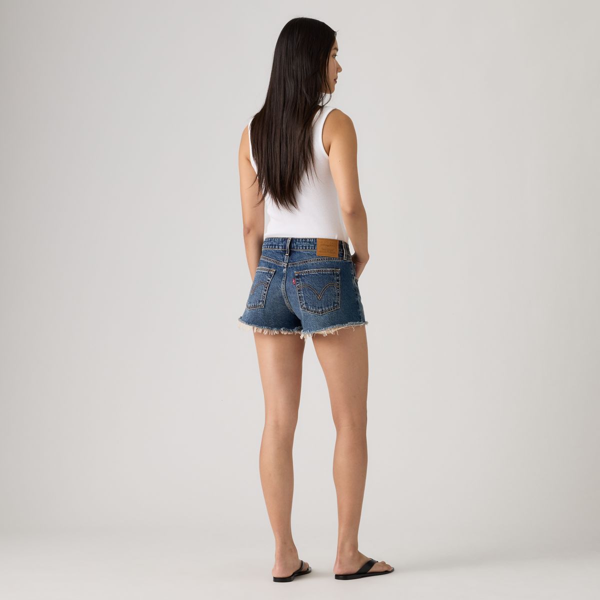 Low Rise Women's Shorts — Free Lunch - Dark Wash