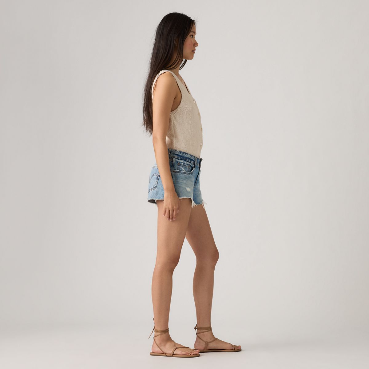 Low Rise Women's Shorts — Excuse Me - Medium Wash