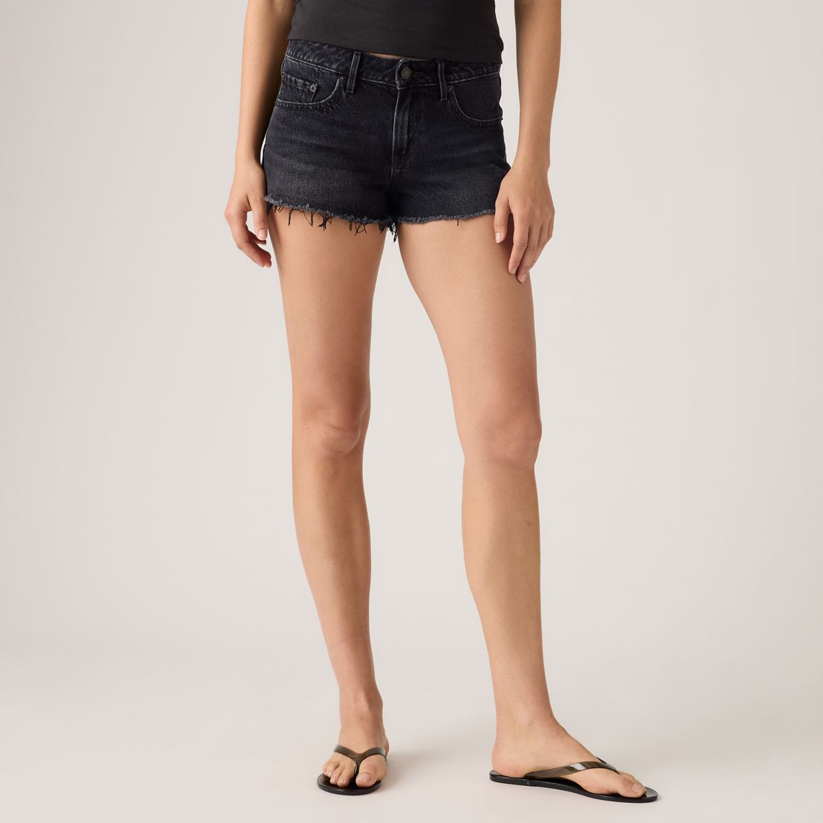 Low Rise Women's Shorts — Favorable Moment - Black