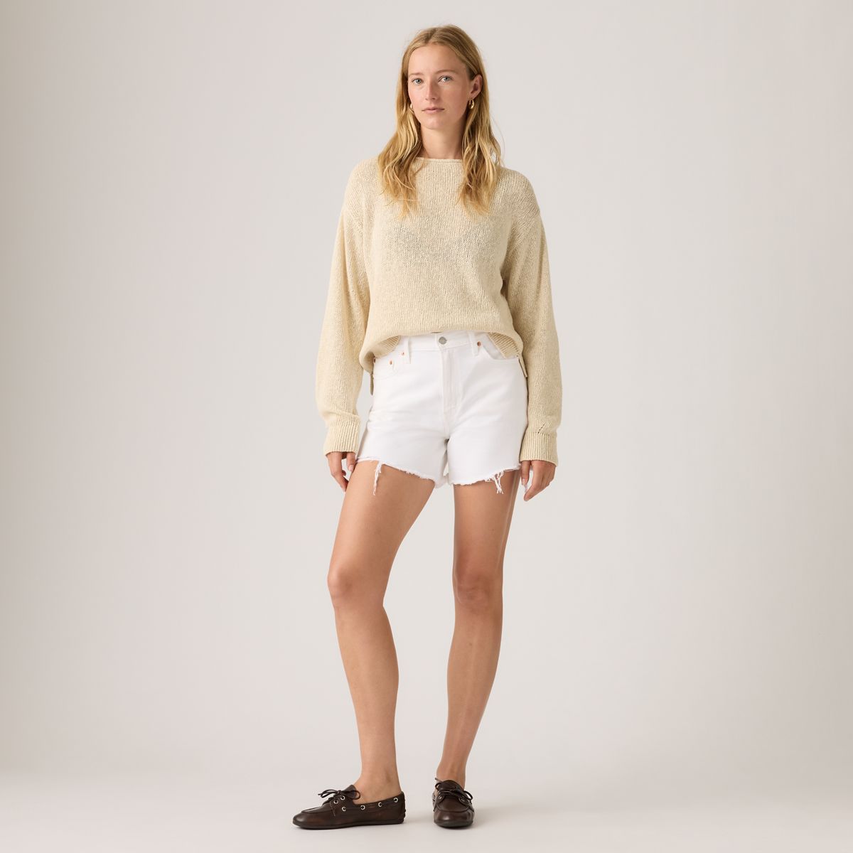 Ribcage Women's Shorts — Tooth Fairy Raw Hem - White