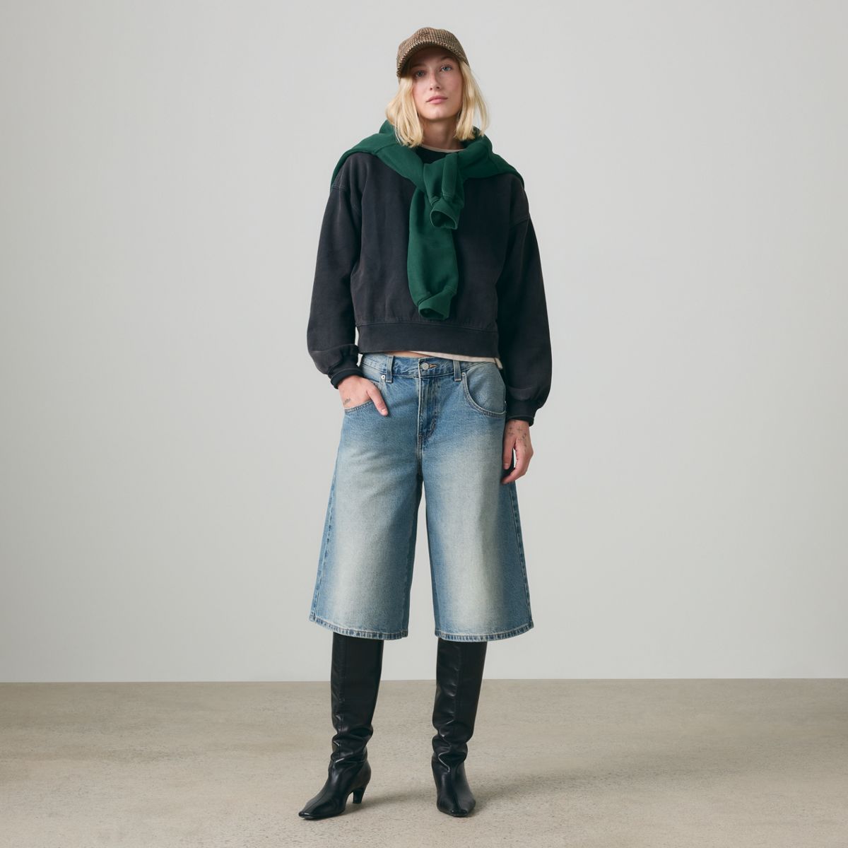 Super Baggy Women's Jorts — Hazy Times - Medium Wash