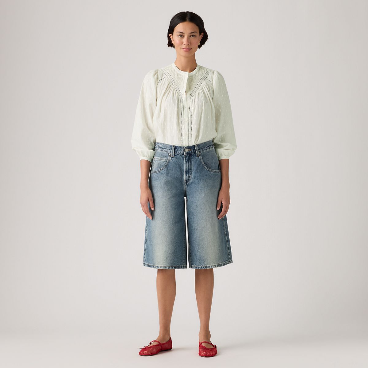 Super Baggy Women's Jorts — Hazy Times - Medium Wash