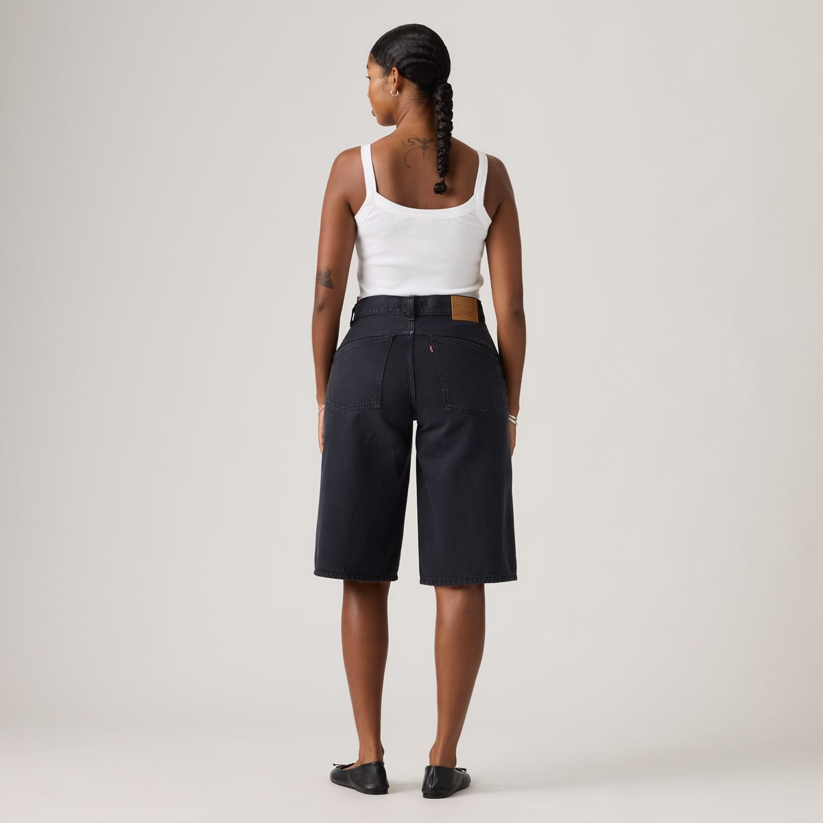 Super Baggy Women's Jorts — Chipped Black Oyster - Black