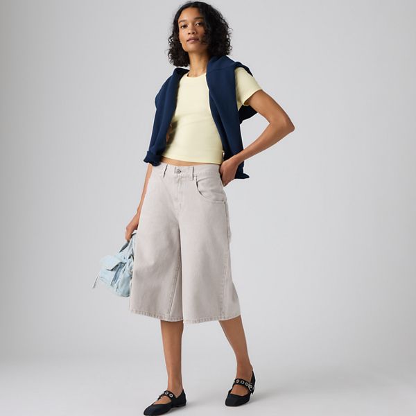 Super Baggy Women's Jorts — Pebbled Path - Grey