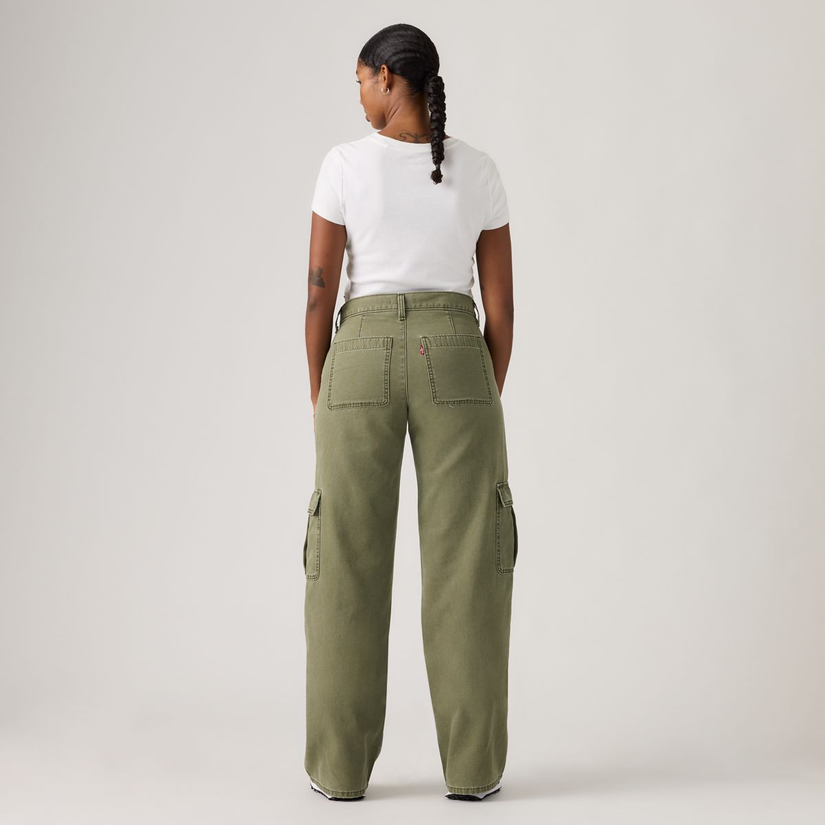 Superlow Loose Women's Cargo Pants — Ivy Green Pigment - Green