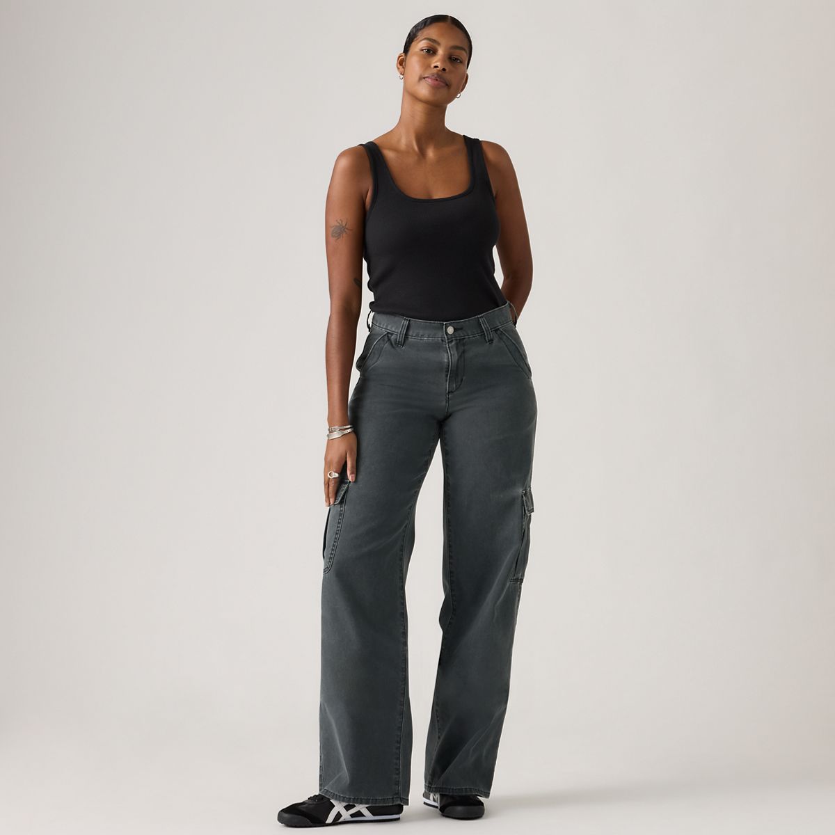 Superlow Loose Women's Cargo Pants — Meteorite Pigment - Blue