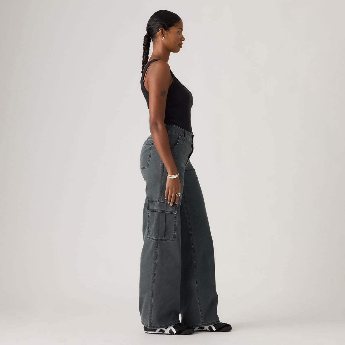 Superlow Loose Women's Cargo Pants — Meteorite Pigment - Blue