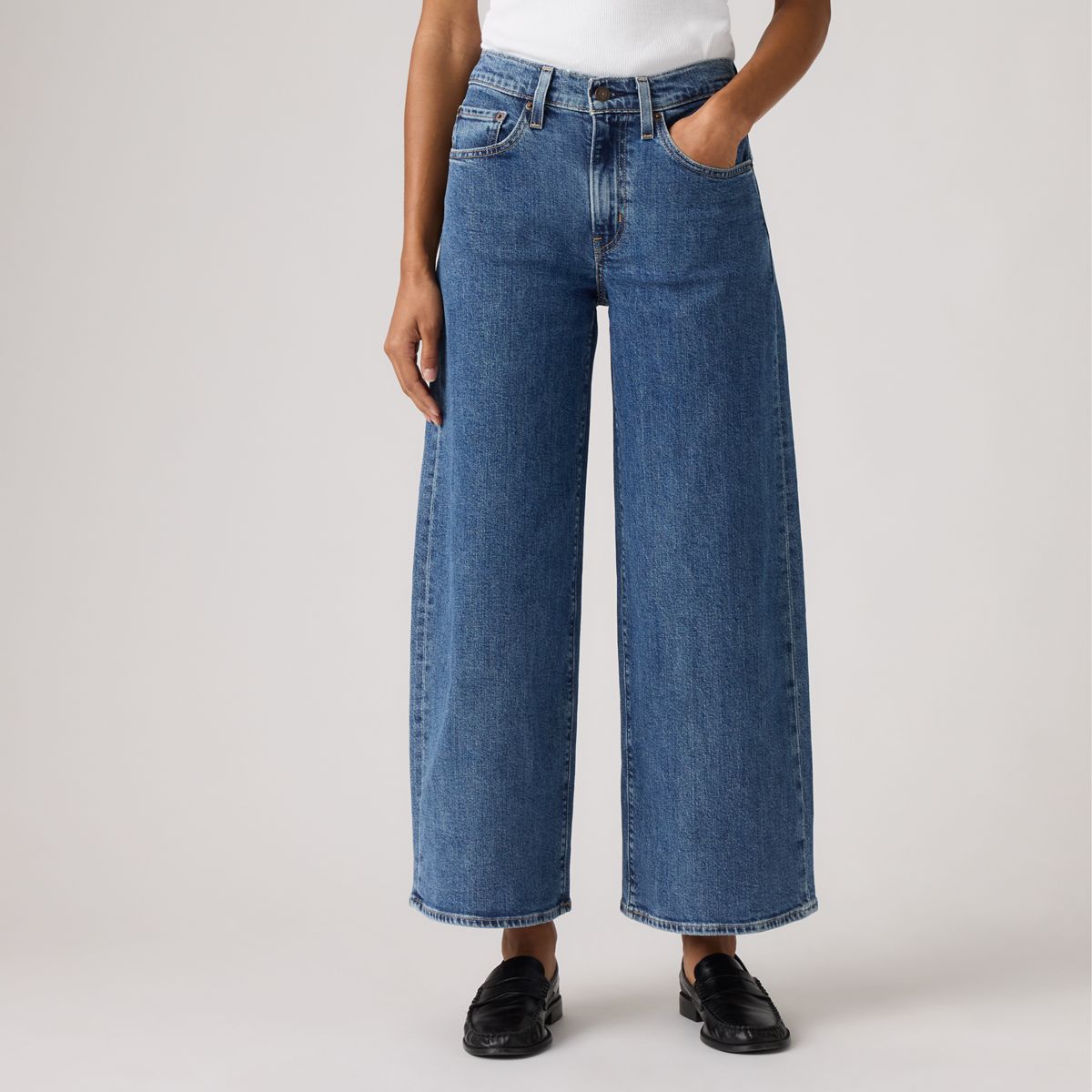 728 High-Rise Wide-Leg Ankle Women's Jeans — All Money Mid - Medium Wash
