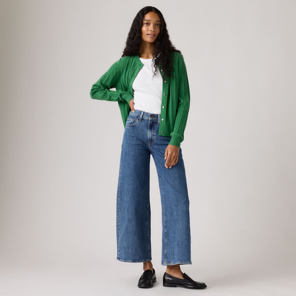 728 High-Rise Wide-Leg Ankle Women's Jeans — All Money Mid - Medium Wash