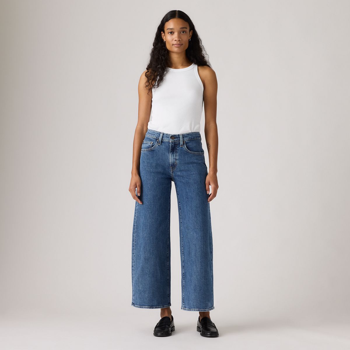 728 High-Rise Wide-Leg Ankle Women's Jeans — All Money Mid - Medium Wash