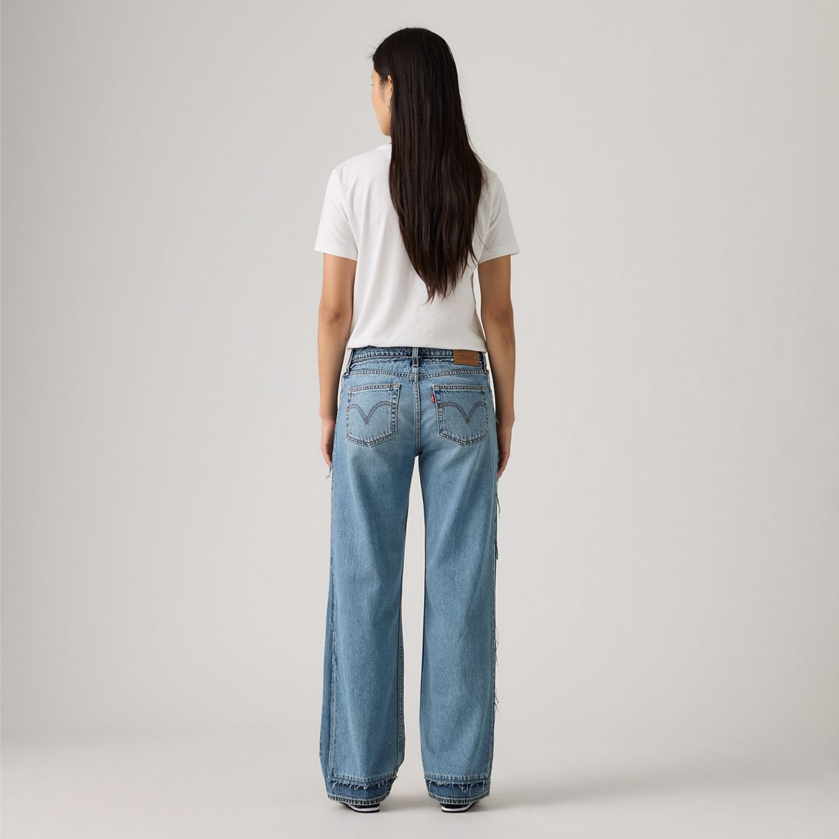 Deconstructed Low Loose Women's Jeans — Upon Reflection - Medium Wash