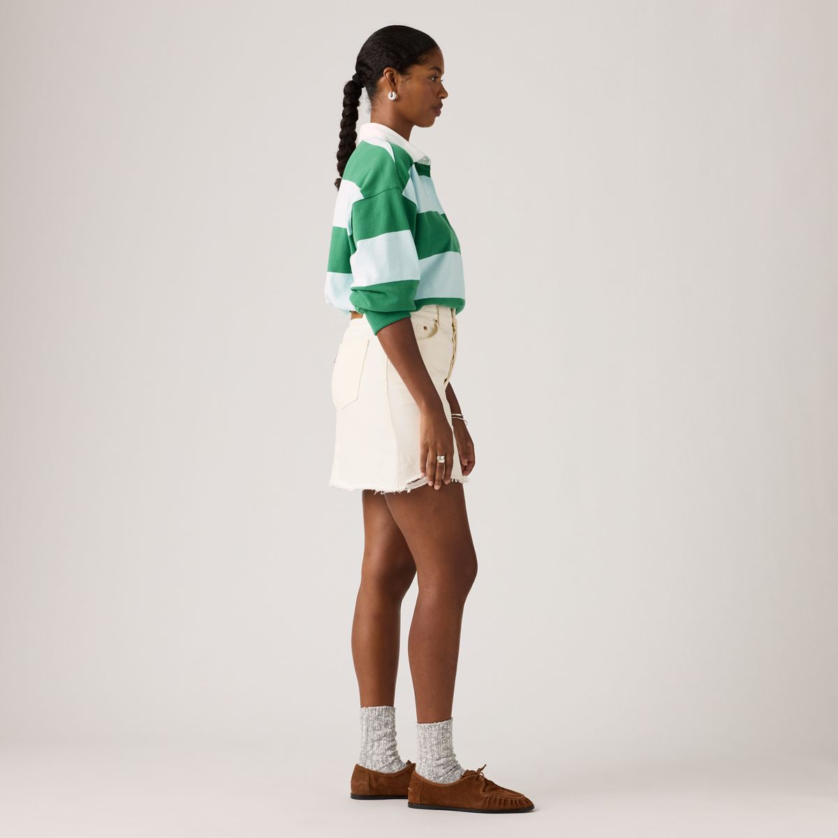 Deconstructed Skirt — Snowing In La Raw He - White