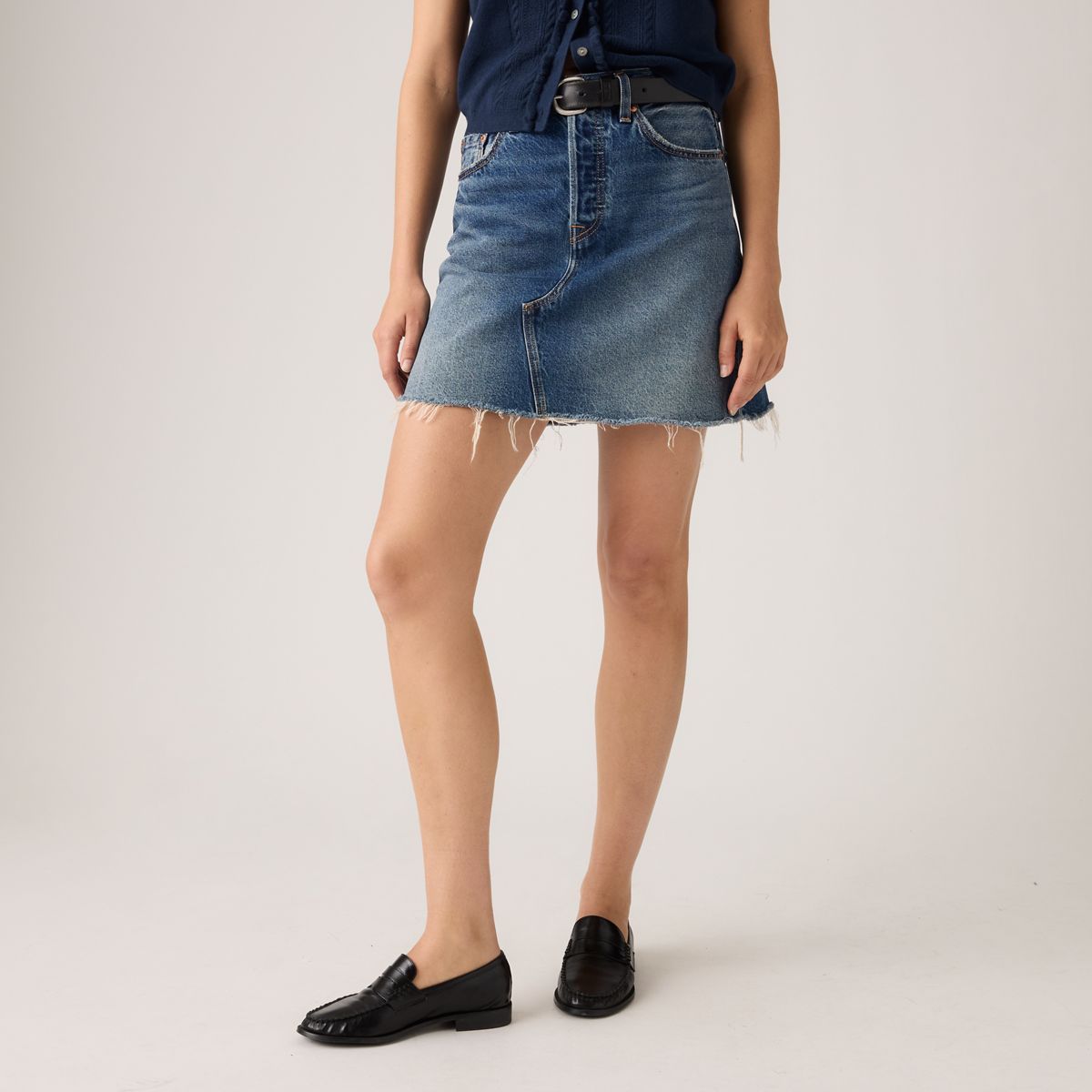 Deconstructed Skirt — Free Lunch Skirt - Dark Wash