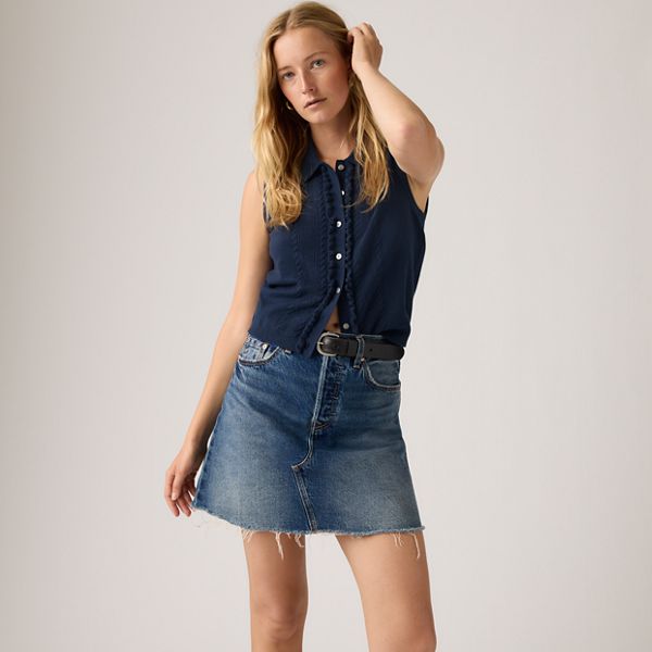Deconstructed Skirt — Free Lunch Skirt - Dark Wash