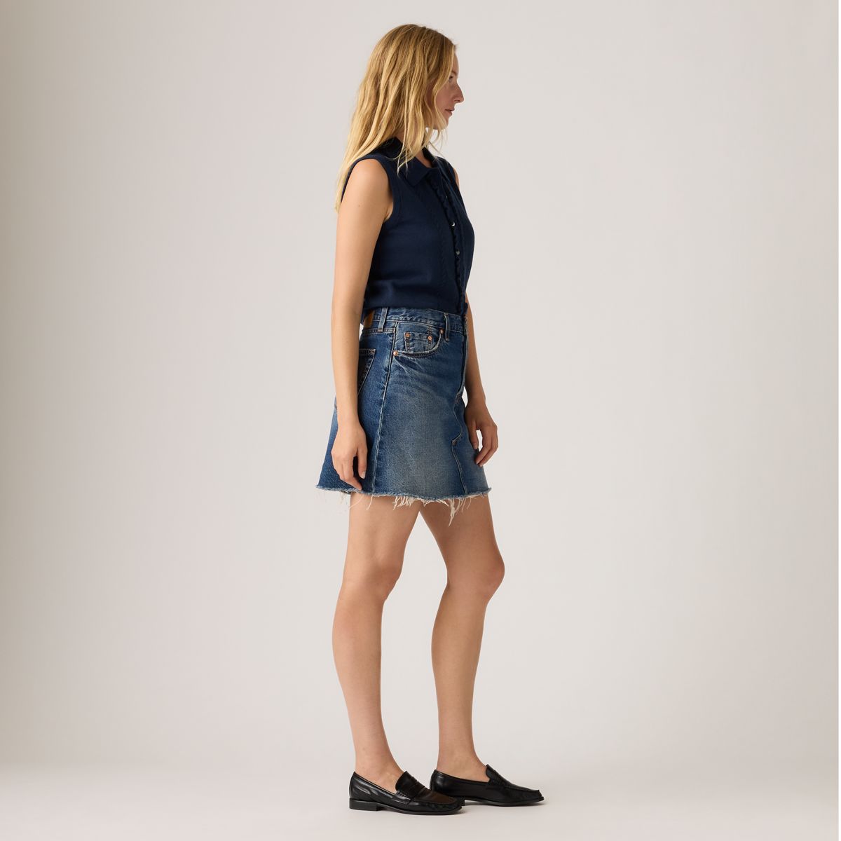Deconstructed Skirt — Free Lunch Skirt - Dark Wash