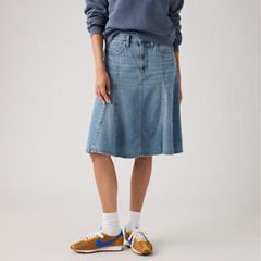 Godet Knee Length Lightweight Skirt — Good Grades - Blue 2