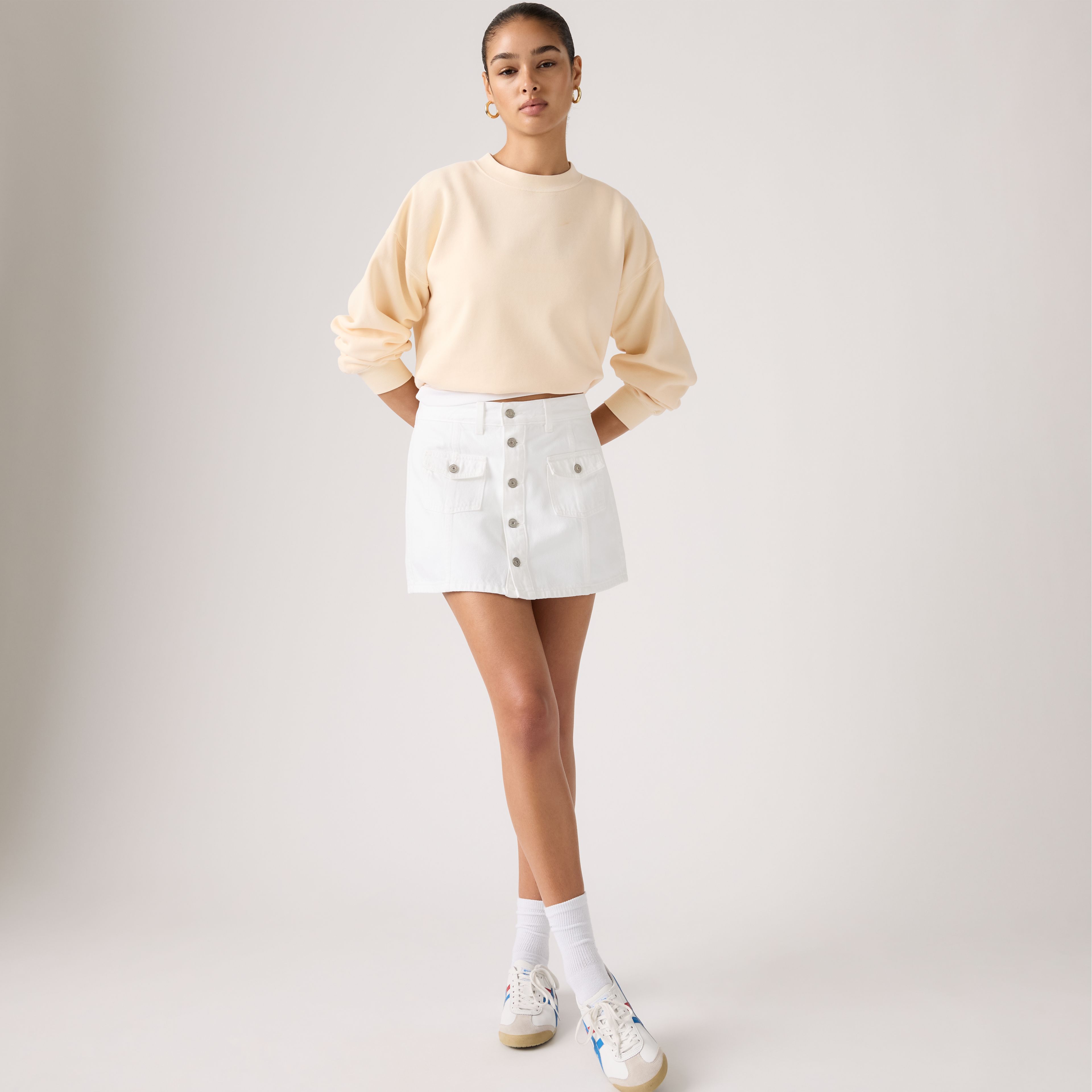 Button Front Skort