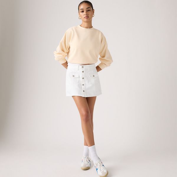 Button Front Skort — Tooth Fairy - White