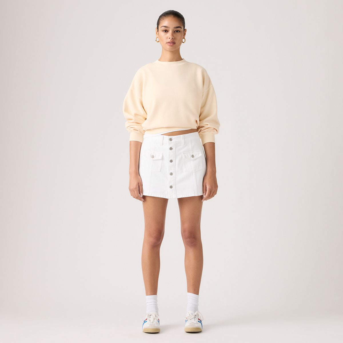Button Front Skort — Tooth Fairy - White