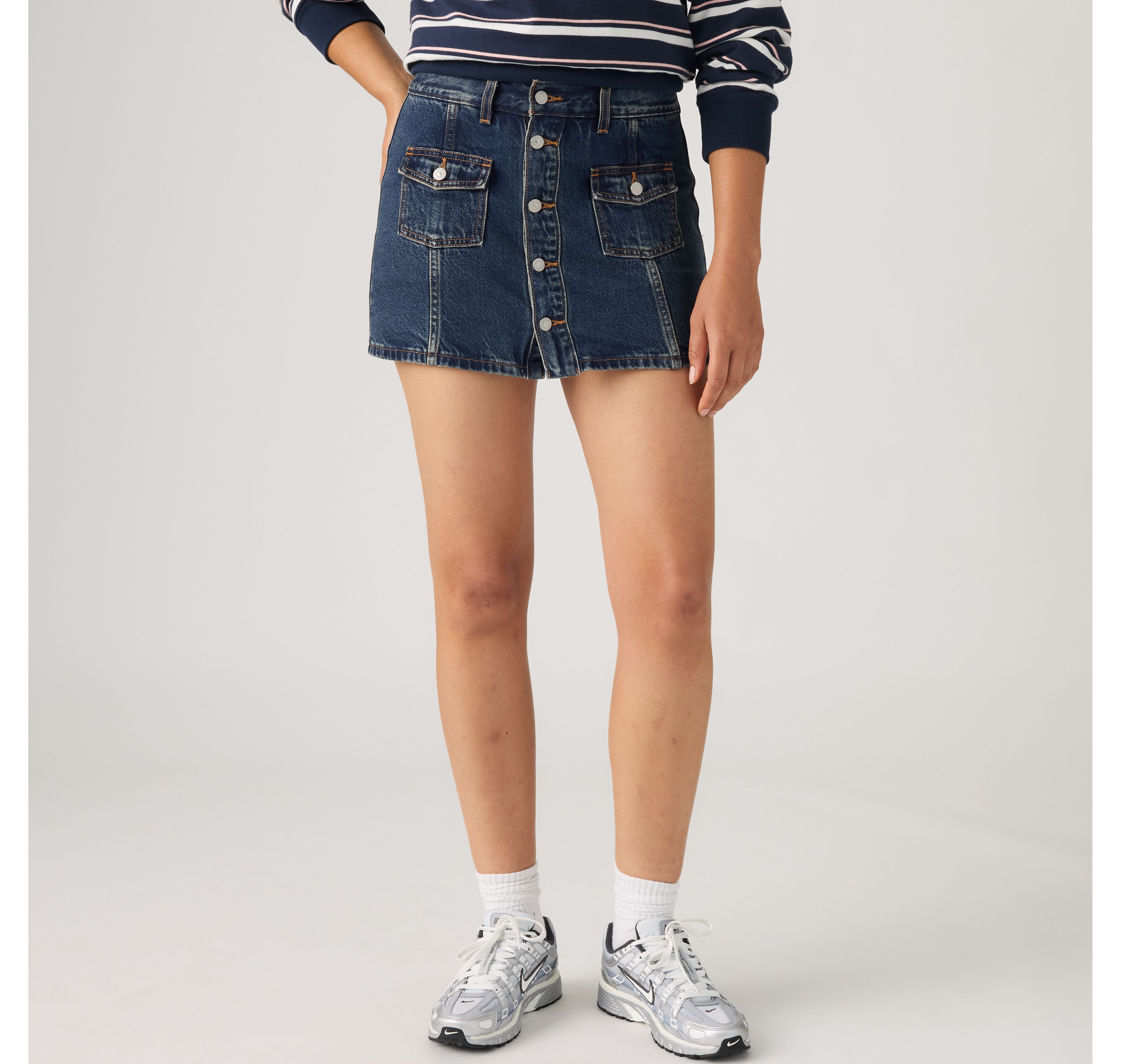Button Front Skirt