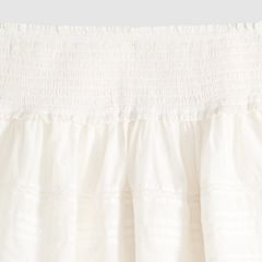 Raquel Smocked Mini Skirt — Cloud Dancer - White 7
