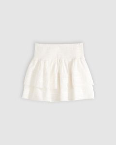 Raquel Smocked Mini Skirt — Cloud Dancer - White 6