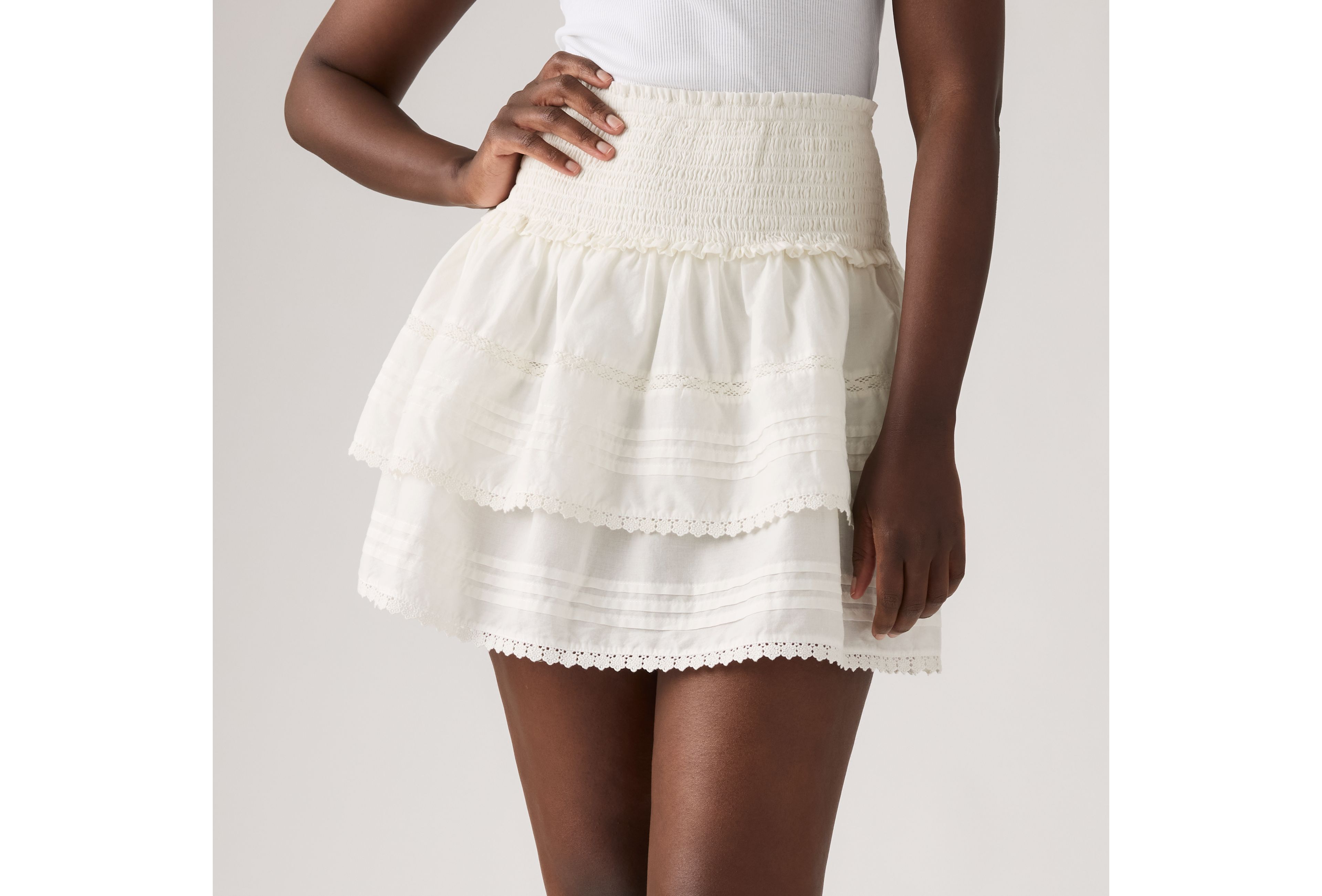 Raquel Smocked Mini Skirt