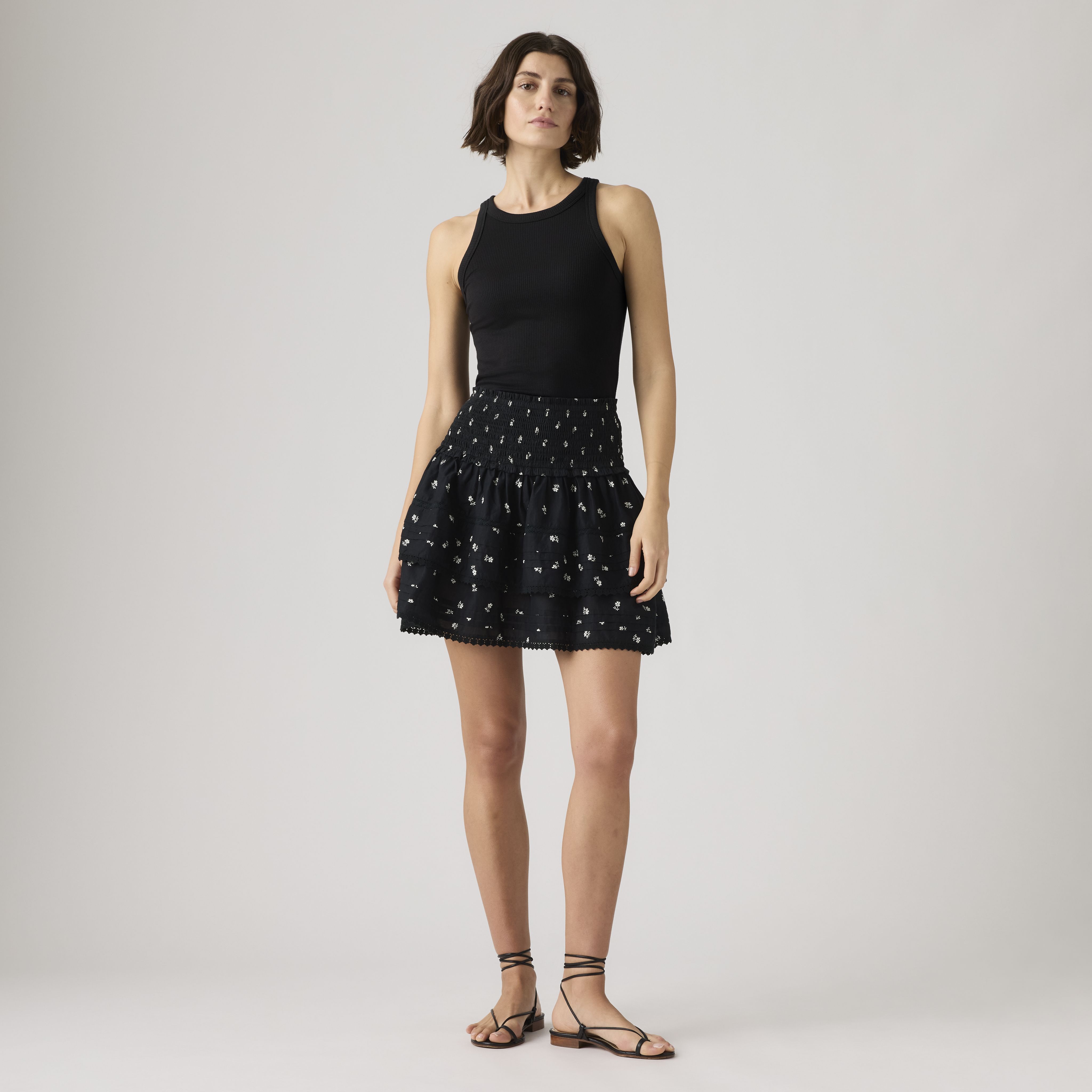 Raquel Smocked Mini Skirt 13