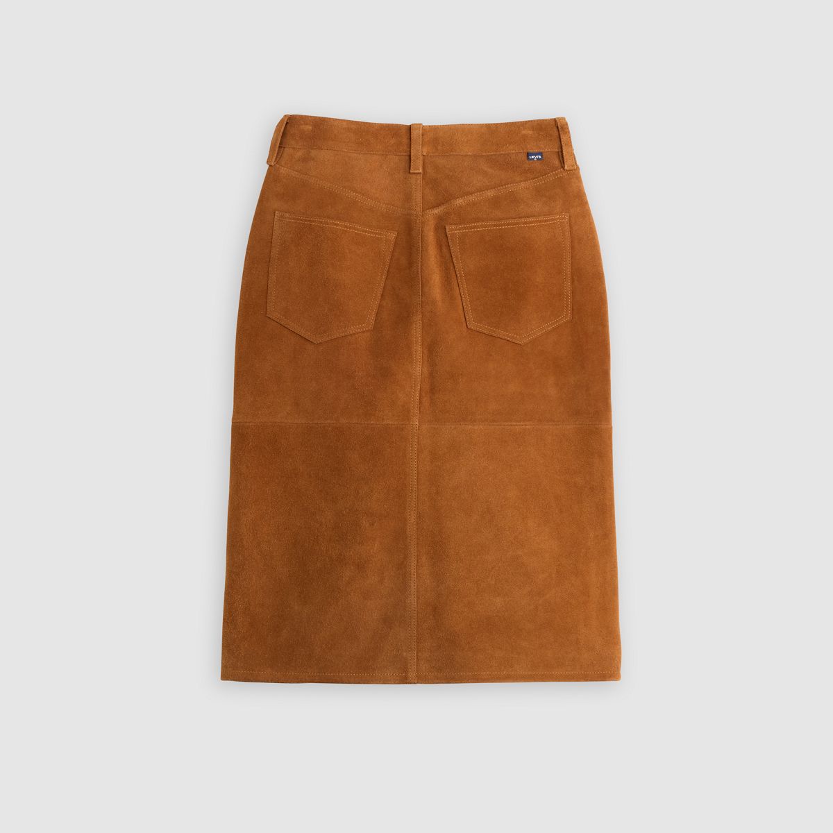 Suede Pencil Skirt — Toffee - Brown