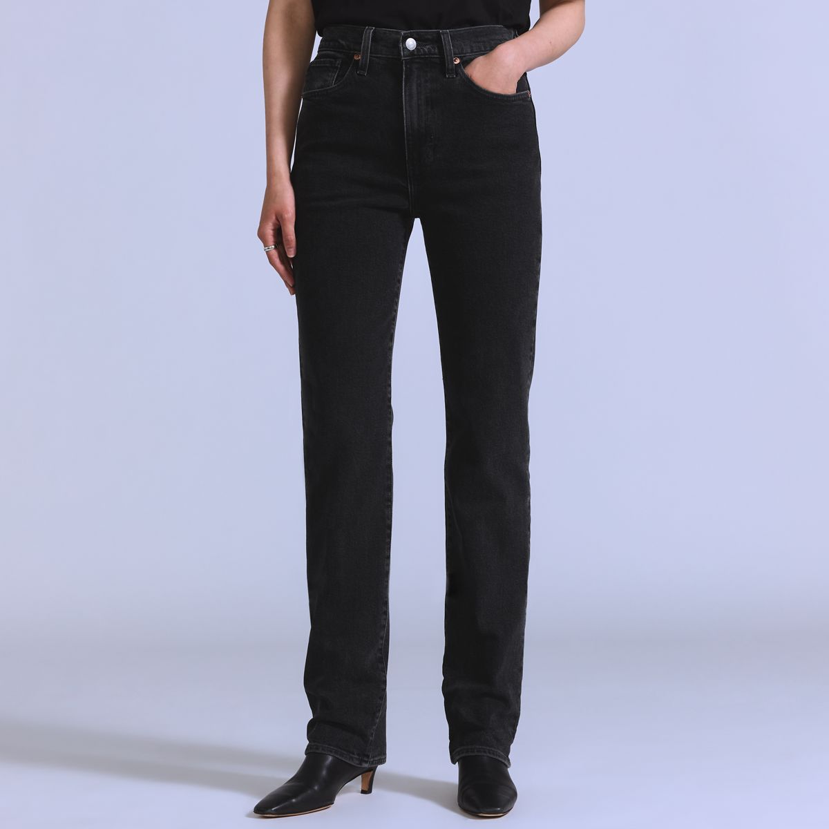 Women's Pin Slim Jeans — Whisper Black - Black