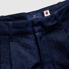Denim Pleat Trouser — Rinse - Blue 10