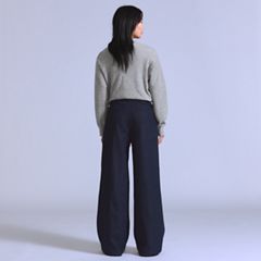 Denim Pleat Trouser — Rinse - Blue 4