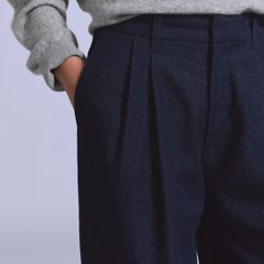 Denim Pleat Trouser — Rinse - Blue 2